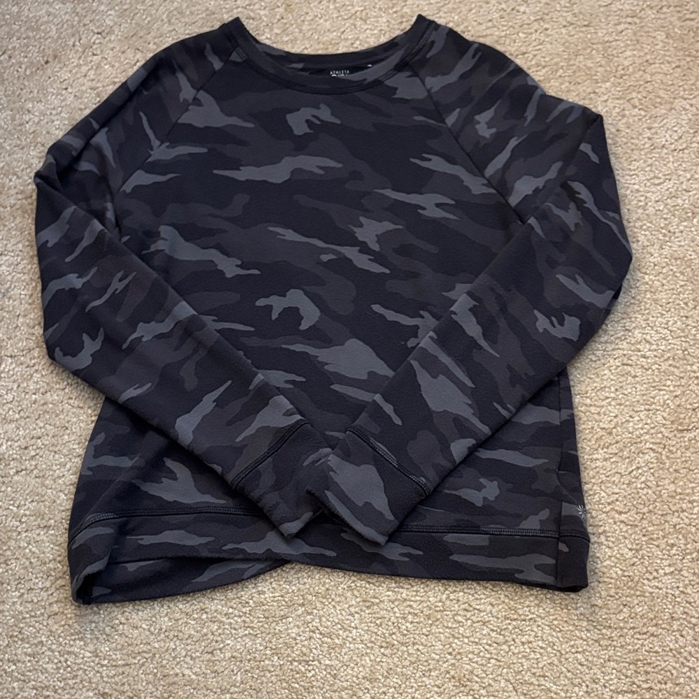 Athleta Girl Charcoal and Black Camo Top